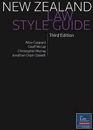 New Zealand Law Style Guide, 3rd Edition | Campus Books